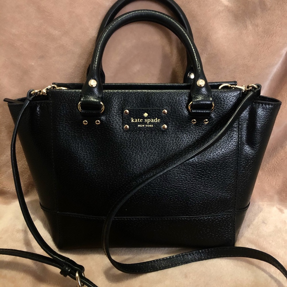 Kate spade wellesley camryn satchel black
